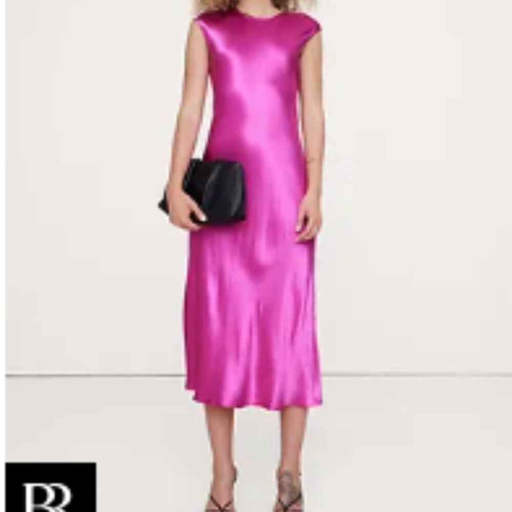 Women's Bias-Cut Satin Midi Dress